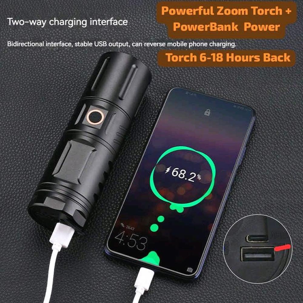 lixci হাই পাওয়ার ১০,০০০ লুমেন LED ফ্ল্যাশলাইট.